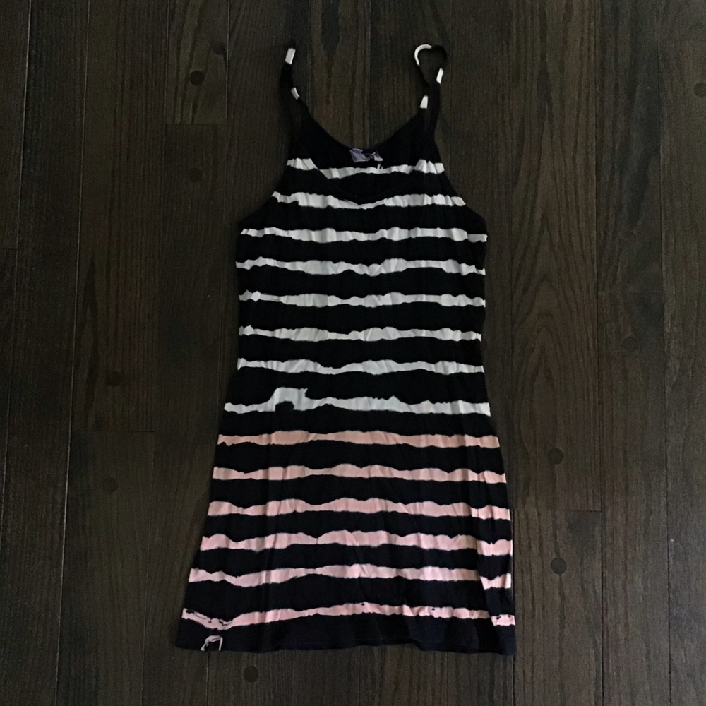 Emma & Sam Navy White & Pink Tie Dye Tank Top